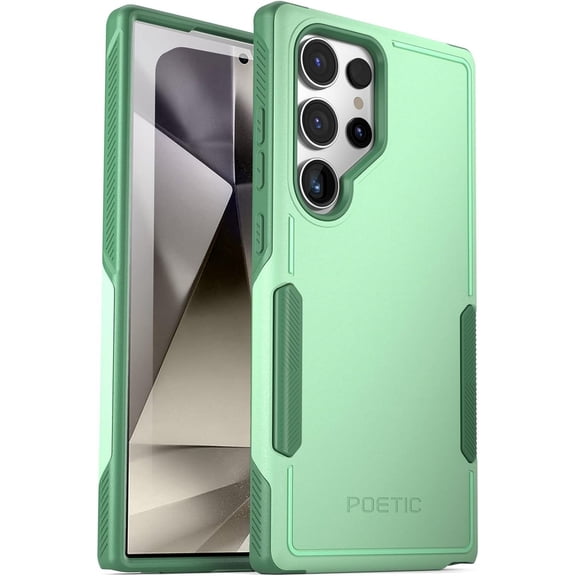 Poetic Neon Case for Galaxy S24 Ultra 6.8", Dual Layer Rugged Slim Shockproof Protective Cover, Mint