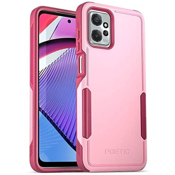Poetic Neon Case for Moto G Power 5G, Dual Layer Heavy Duty Drop Protection, Pink