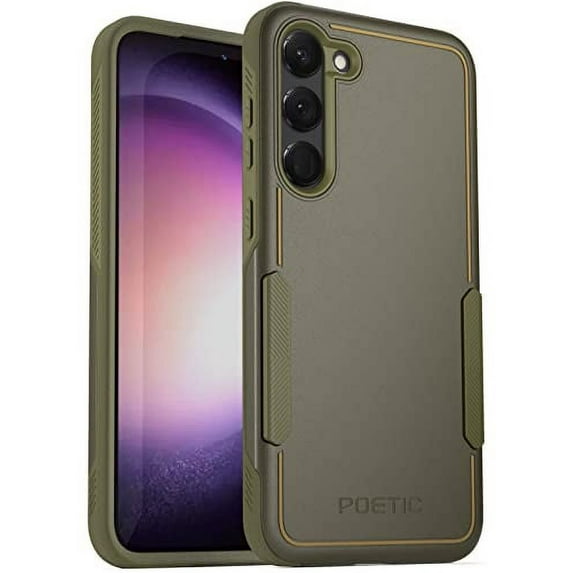 Poetic Neon Case for S23+ Plus 5G 6.7 inch, Dual Layer Heavy Duty Drop Protection, Military Green
