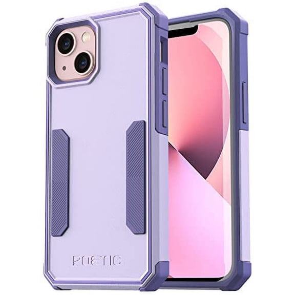 Poetic Neon Case for iPhone 13 Mini, Dual Layer Heavy Duty Drop Protection, Purple