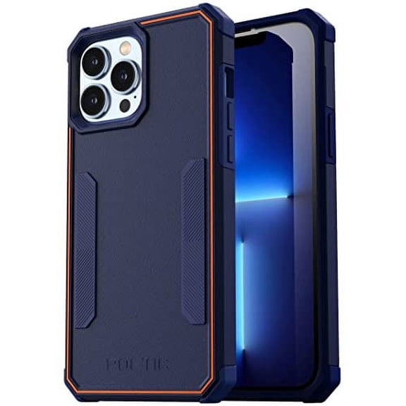 Poetic Neon Case for iPhone 13 Pro, Dual Layer Heavy Duty Drop Protection, Navy Blue