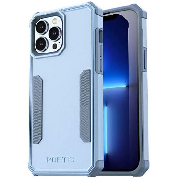 Poetic Neon Case for iPhone 13 Pro, Dual Layer Heavy Duty Drop Protection, Sky Blue