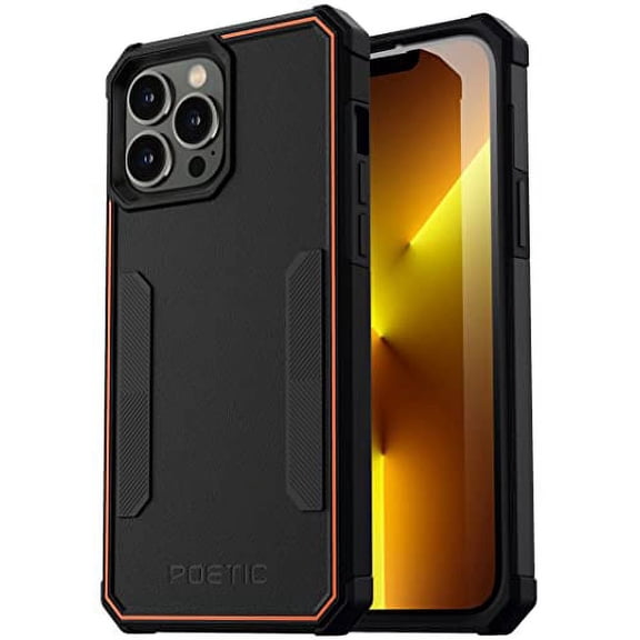 Poetic Neon Case for iPhone 13 Pro Max, Dual Layer Heavy Duty Drop Protection, Black