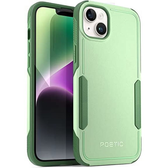 Poetic Neon Case for iPhone 14 Plus, Dual Layer Heavy Duty Drop Protection, Mint