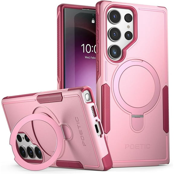 Poetic Neon MagPro Case Dual Layer Shockproof for Samsung Galaxy S23 & 22 Ultra 5G, Light Pink