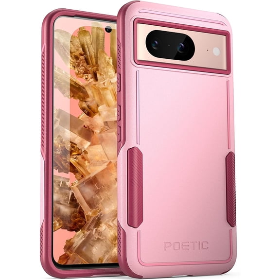 Poetic Neon Series Case Compatible with Google Pixel 8 5G 6.2 inch, Dual Layer Heavy Duty Tough Rugged Light Weight Slim Shockproof Protective Cover Case, Light Pink