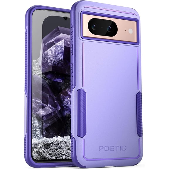 Poetic Neon Series Case Compatible with Google Pixel 8 5G 6.2 inch, Dual Layer Heavy Duty Tough Rugged Light Weight Slim Shockproof Protective Cover Case, Purple