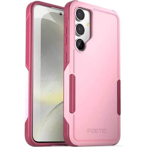 Poetic Neon Series Case Compatible with Samsung Galaxy S24 5G 6.2 inch, Dual Layer Heavy Duty Tough Rugged Light Weight Slim Shockproof Protective Cover Case, Light Pink