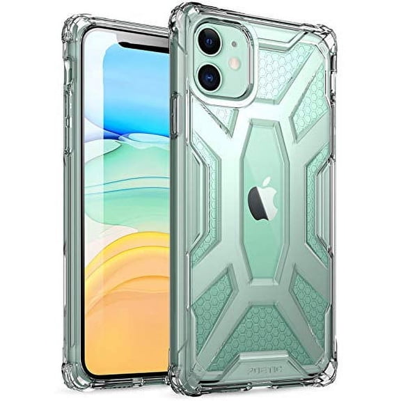 Poetic Premium Hybrid Protective Clear Bumper Cover, Rugged Lightweight, Military Grade Drop Tested, Affinity Series, for Apple iPhone 11 (2019) 6.1 Inch, Clear