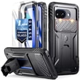 thumbnail image 1 of Poetic Revolution Case for Google Pixel 10A, | Slide Camera Cover | Tempered Glass Screen Protector | 20FT Mil-Grade Drop Tested | Full-Body Rugged Dual-Layer Shockproof Cover with Kickstand, Black, 1 of 9