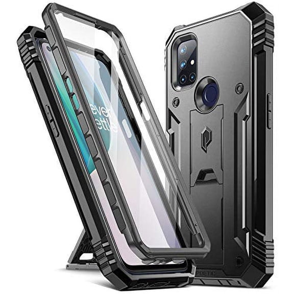 Poetic Revolution Case for OnePlus Nord N10, Heavy Duty Full Body Cover with Kickstand, Black