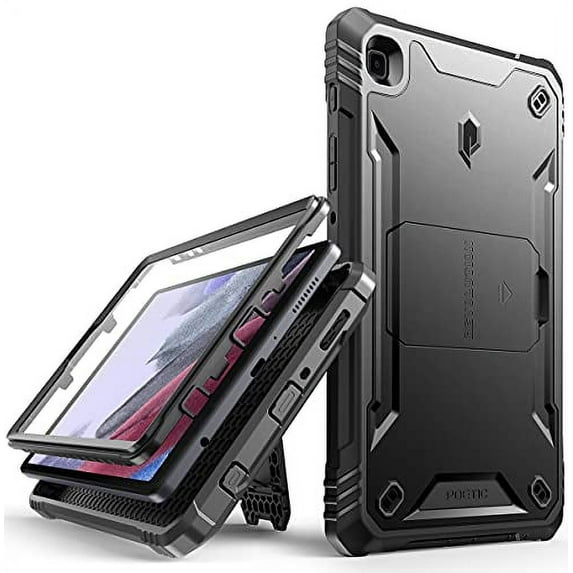 Poetic Revolution Case for Samsung Galaxy Tab A7 Lite 8.7 Inch, Built-in Screen Protector with Kickstand, Black