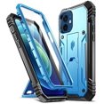 thumbnail image 1 of Poetic Revolution Series for Apple iPhone 12 Pro 6.1 inch Case, Full-Body Rugged Dual-Layer Shockproof Protective Cover with Kickstand and Built-In-Screen Protector, Blue, 1 of 6