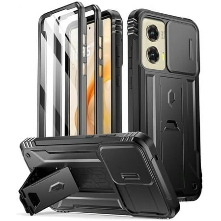 Poetic Revolution Series for Moto G Stylus 5G 2024 With Slide Camera Cover, Black