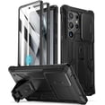 thumbnail image 1 of Poetic Spartan Case for Galaxy S24 Ultra 6.8", [Slide Camera Cover] [Screen Protector Works with Fingerprint ID] Military Grade Rugged Shockproof S24 Ultra Phone Case with Kickstand, Matte Black, 1 of 5