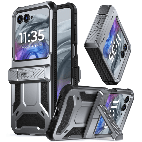 Poetic Spartan Case for Moto Razr 2024 Metallic Gun metal