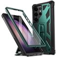 thumbnail image 1 of Poetic Spartan Case for Samsung Galaxy S23 Ultra 5G 6.8 inch, Full Body Rugged Case with Kickstand, Metallic Green, 1 of 5