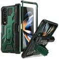 thumbnail image 1 of Poetic Spartan Case for Samsung Galaxy Z Fold 4, Full Body Rugged Case with Kickstand, Metallic Green, 1 of 6