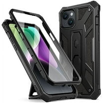Poetic Spartan Case for iPhone 14 Plus, Full Body Rugged Case with Kickstand, Matte Black