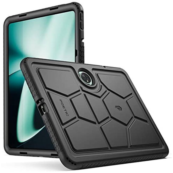 Poetic Turtle Case for oneplus Tablet ( 2023 Release) - Heavy Duty Kids Friendly Silicone Protective Cover and Sound-Amplification Feature Cover Black