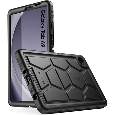 Poetic TurtleSkin Case Designed for Samsung Galaxy Tab A9 Case 8.7 Inch 2023, Heavy Duty Shockproof Rugged Kids Friendly Drop Protection Silicone Cover Case, Black
