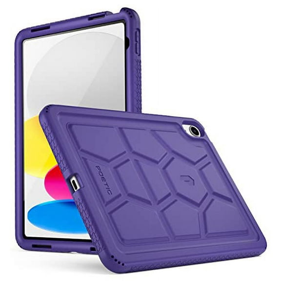 Poetic TurtleSkin Case for New iPad 10.9 inch 10 th Generation (2022), Heavy Duty Silicone Case, Kids Friendly, Purple
