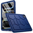 thumbnail image 1 of Poetic TurtleSkin Case for iPad Pro 11 Inch 2024 M4 5th Gen, Heavy Duty Shockproof Rugged Kids Friendly Drop Protection Silicone Cover Case, Navy Blue, 1 of 5