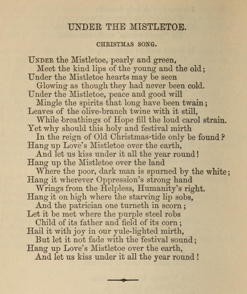 Poetical Works 1870 Under the Mistletoe Canvas Art - Eliza Cook (24 x 36)