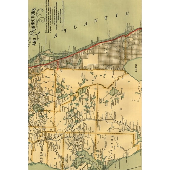 Poetose Notebooks: Florida Vintage Map Field Journal Notebook, 50 pages/25 sheets, 4x6 (Paperback)