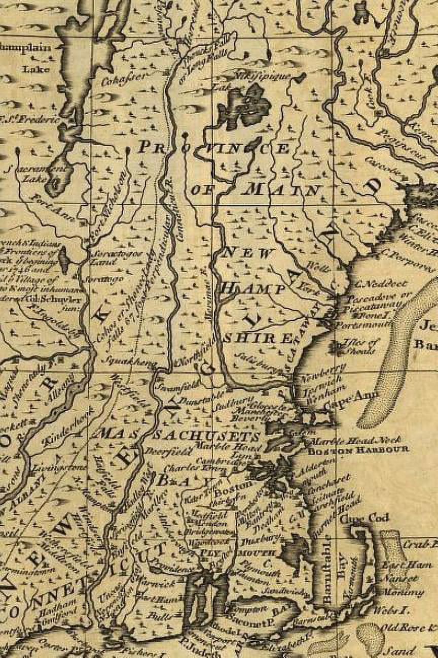 Poetose Notebooks: New England Vintage Map Journal Notebook, 100 pages/50 sheets, 4x6 (Paperback)