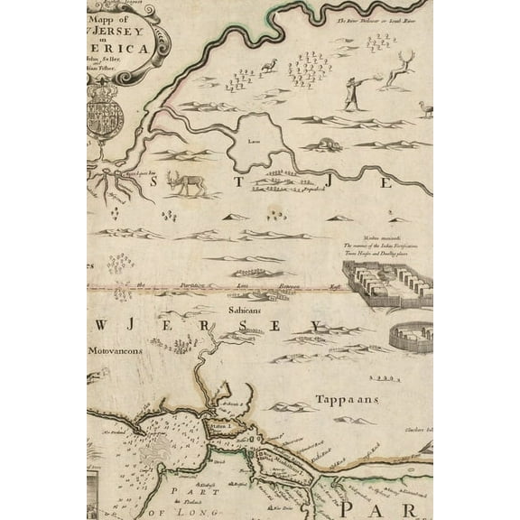 Poetose Notebooks: New Jersey Vintage Map Field Journal Notebook, 50 pages/25 sheets, 4x6 (Paperback)