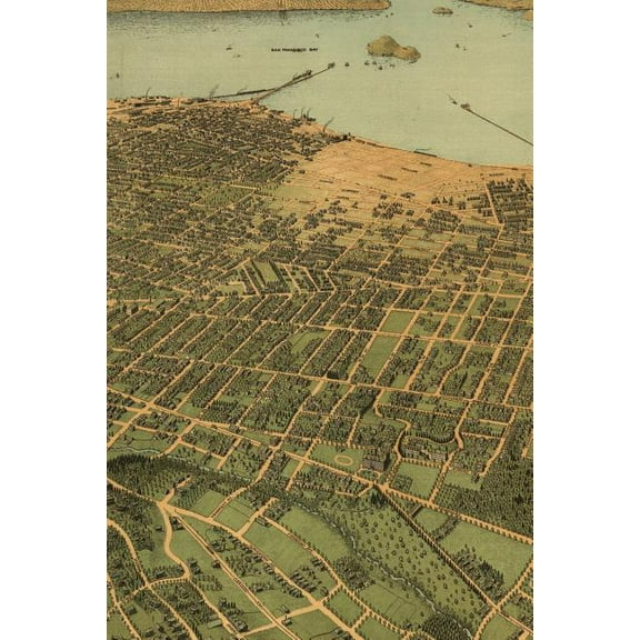 Poetose Notebooks: Oakland Vintage Map Field Journal Notebook, 100 pages/50 sheets, 4x6 (Paperback)