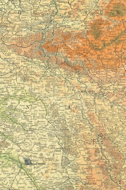 Poetose Notebooks: WWI Western Front Map Field Journal Notebook, 100 pages/50 sheets, 4x6 (Paperback)