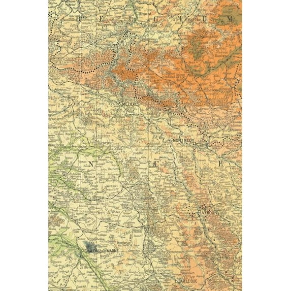 Poetose Notebooks: WWI Western Front Map Field Journal Notebook, 100 pages/50 sheets, 4x6 (Paperback)
