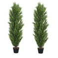 thumbnail image 1 of Poetree 2 Pack Artificial Tree 5 FT Artificial Cedar Topiary Trees for Outdoors Potted Fake Pine Trees Faux Evergreen Plants for Home Porch Decor, 1 of 12