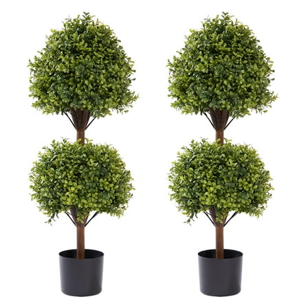 Poetree 39.3" Double Ball Boxwood Artificial Topiaries