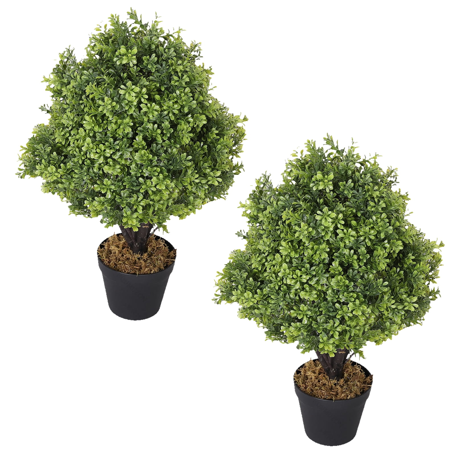 Outsunny 23.5" Artificial Boxwood Topiary Tree Plant With Realistic ...