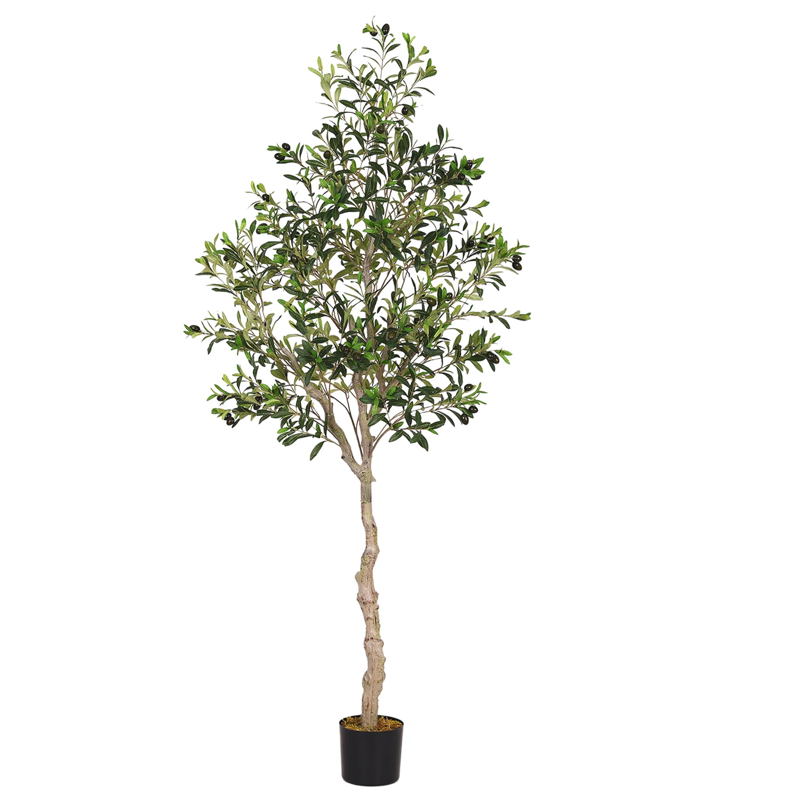 Poetree Artificial Olive Tree, 6.5Ft Tall Faux Olive Tree, Potted Silk