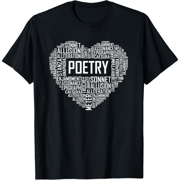 Poetry Heart Lover Gift Poet Writing Poem Writer Gifts T-Shirt