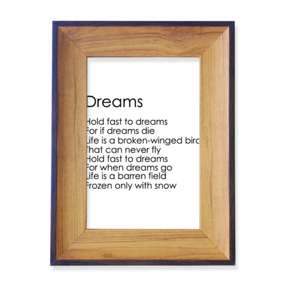 Poetry Quote Hold Fast To Dreams Photo Frame Exhibition Display Art Desktop Painting