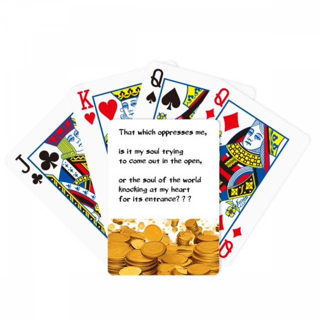 Poetry Quote Soul Knocking On Heart Gold Playing Card Classic Game