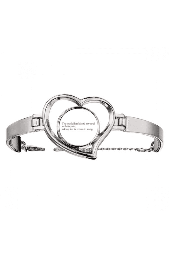 Poetry Quote World Kissed My Soul Bracelet Heart Jewelry Wire Bangle