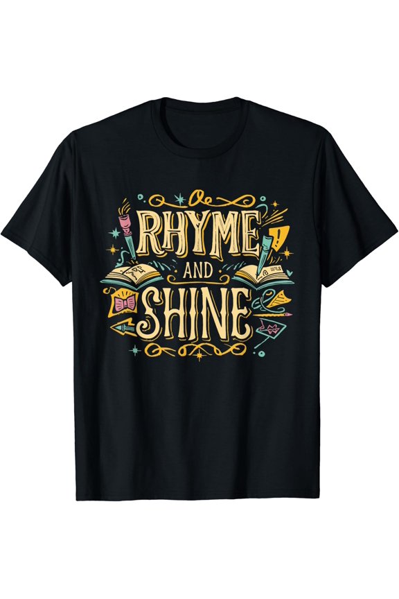 Poetry Slam Rhyme And Shine Rf Writer Spoken Word Poet T-Shirt Size S-5XL
