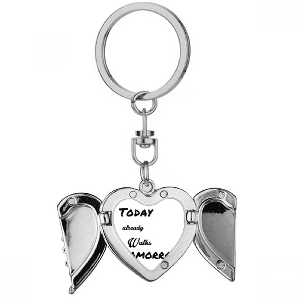 Poetry Today Already Walk Tomorrow Heart Angel Wing Key Chain Holder ...