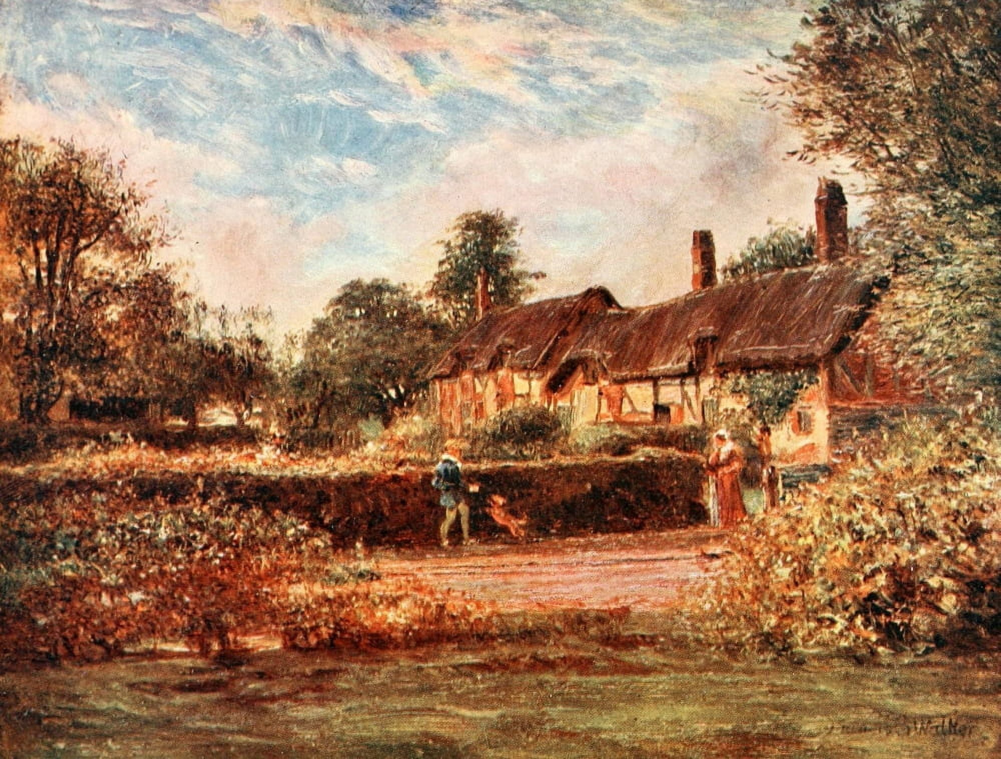 Poets Country 1907 Ann Hathaways Cottage Canvas Art - Francis S Walker (24 x 36)
