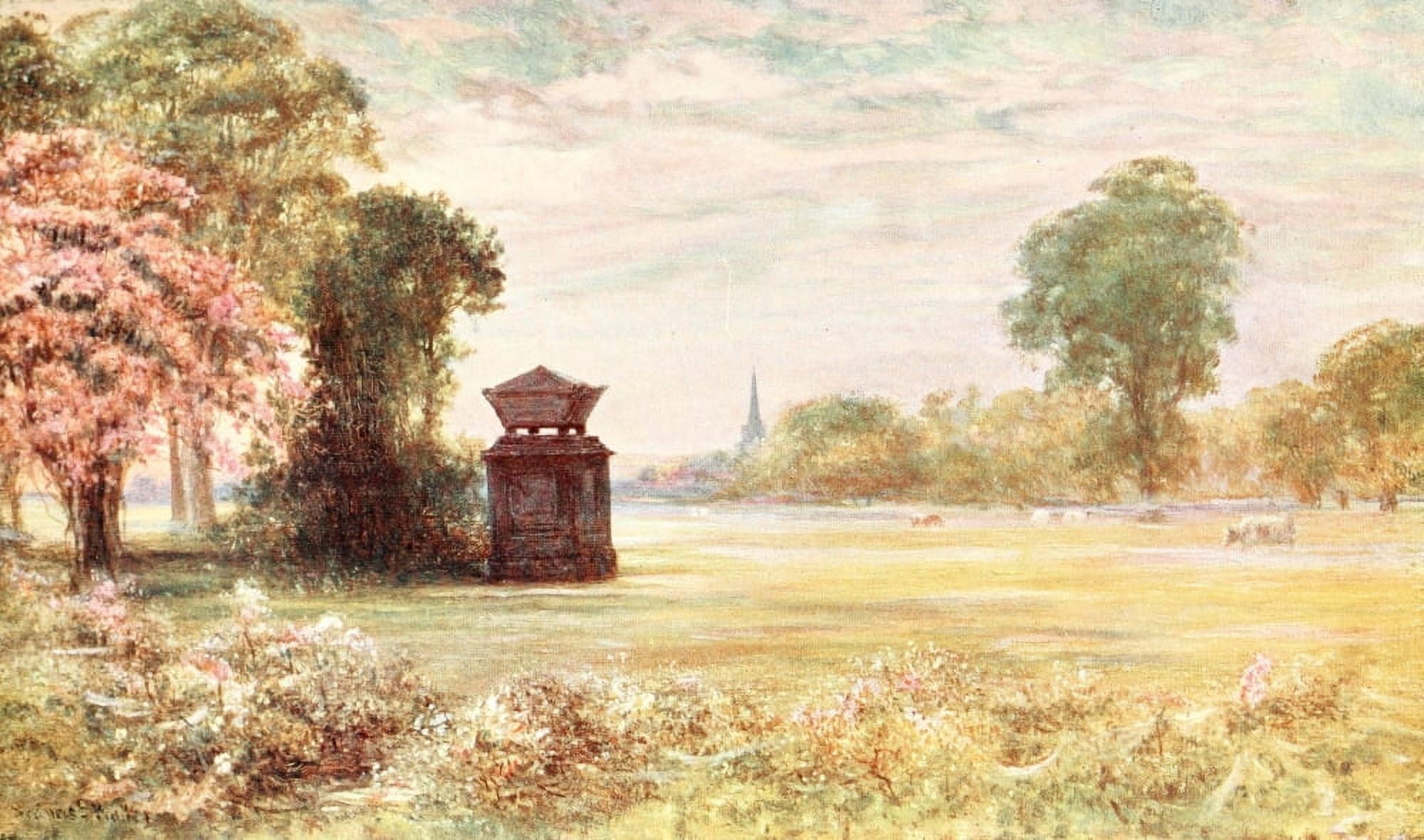 Poets Country 1907 Cenotaph at Stoke Poges Canvas Art - Francis S Walker (24 x 36)