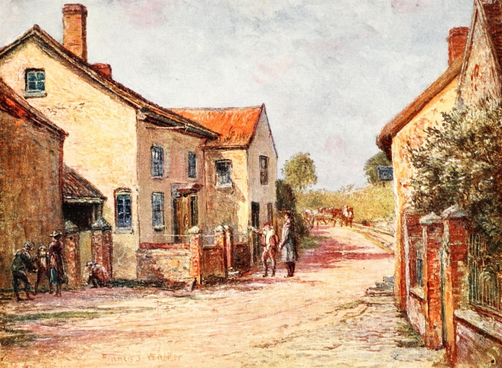 Poets Country 1907 Coleridges cottage Nether Stowey Canvas Art - Francis S Walker (24 x 36)