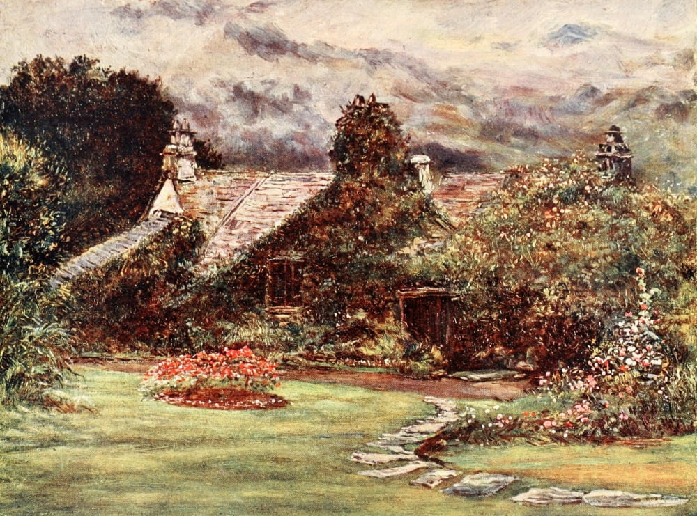 Poets Country 1907 Dove Cottage Grasmere (Wordworths house) Canvas Art - Francis S Walker (18 x 24)
