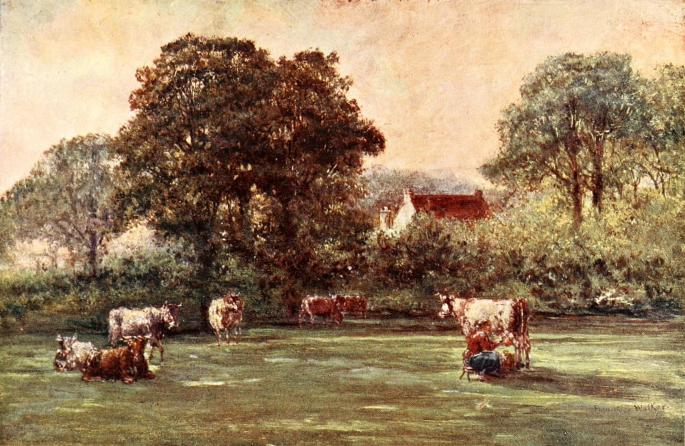Poets Country 1907 Farmhouse in Hyde Lane Canvas Art - Francis S Walker (18 x 24)