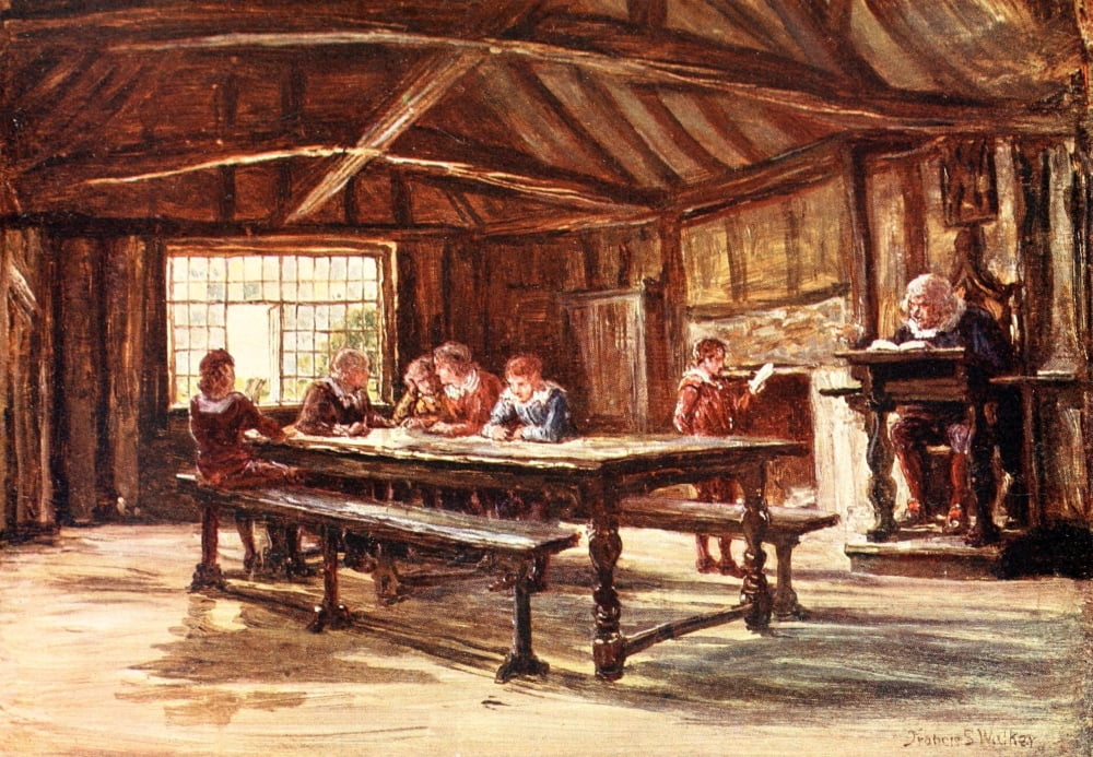 Poets Country 1907 Grammar school Stratford-on-Avon Canvas Art - Francis S Walker (18 x 24)